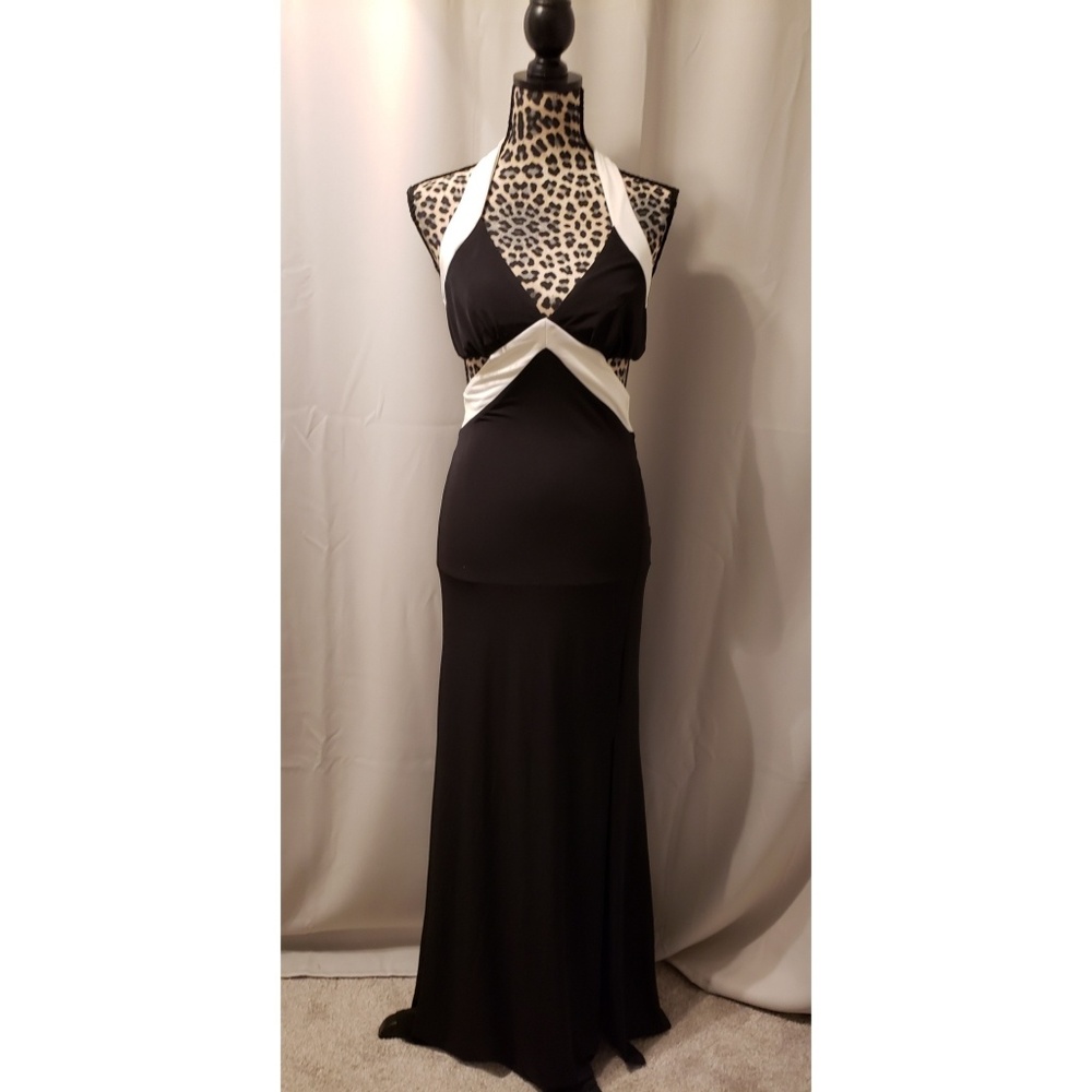 Black and white cut out gown